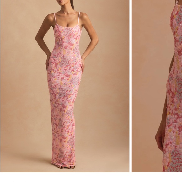 Oh Polly Dresses & Skirts - Oh Polly Pink Floral Maxi Dress